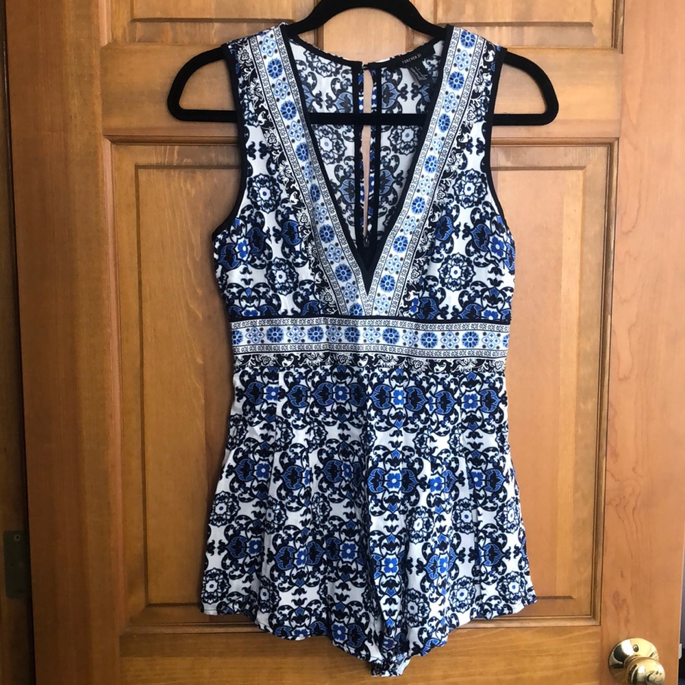 Forever 21 Patterned Romper